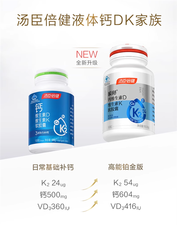 阿里健康大药房：汤臣倍健钙维生素D/K片50粒9.9元大促