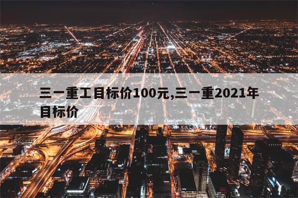 三一重工目标价100元,三一重2021年目标价