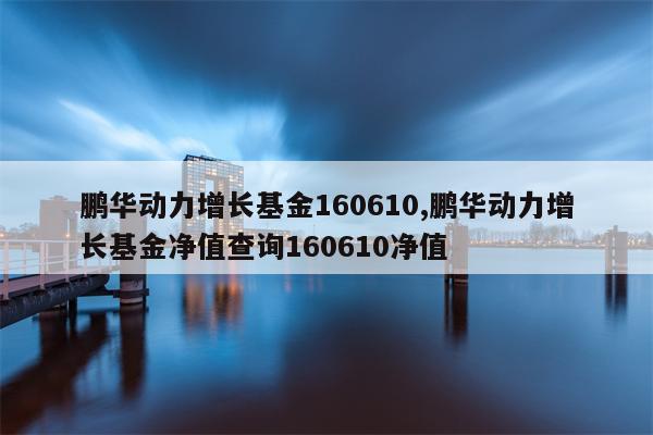 鹏华动力增长基金160610,鹏华动力增长基金净值查询160610净值